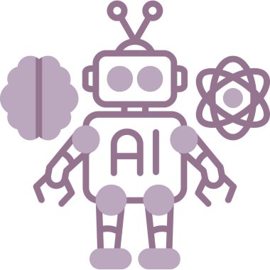 Akıllı robot simgesi, robot ikon vektör illüstrasyonu