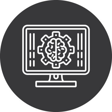 yapay zeka vektör çizgisi simgesi