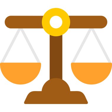 Hukuk dengesi adalet simgesi düz stilde