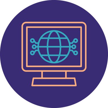 - İnternet. Web simgesi basit illüstrasyon