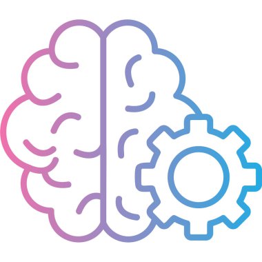 Beyin. Web simgesi basit illüstrasyon