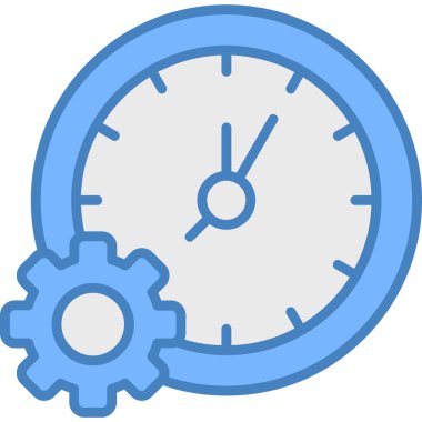 Zaman yönetimi simgesi. Web için zaman yönetimi vektör simgelerinin özet çizimi