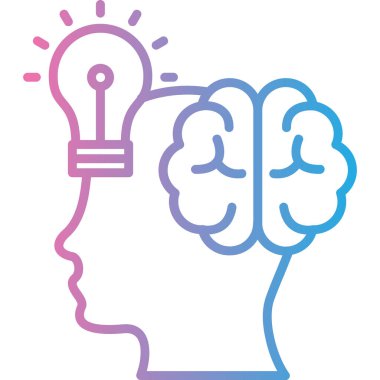 Beyin. Web simgesi basit illüstrasyon