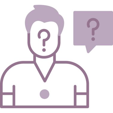 Bir insan avatar vektör simgesi ile soru işareti.