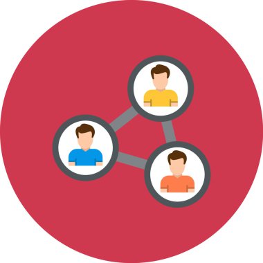 Sosyal ağ düz vektör simgesi