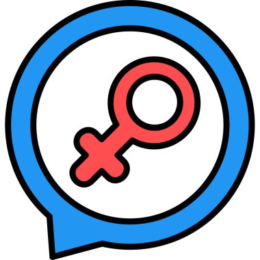 kadın cinsiyet simgesi renk ana hatları vektörü