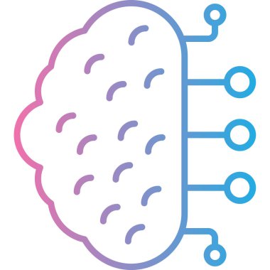 Beyin. Web simgesi basit illüstrasyon