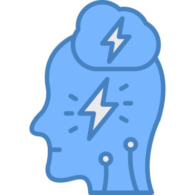 Beyin. Web simgesi basit illüstrasyon