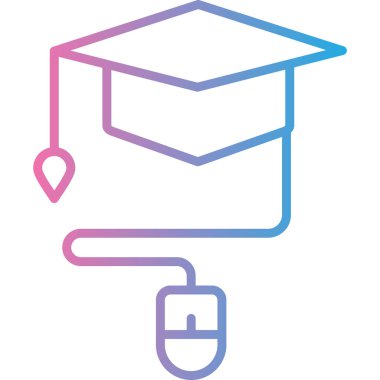 Eğitim ikonu. Web için basit mezuniyet vektör simgeleri çizimi