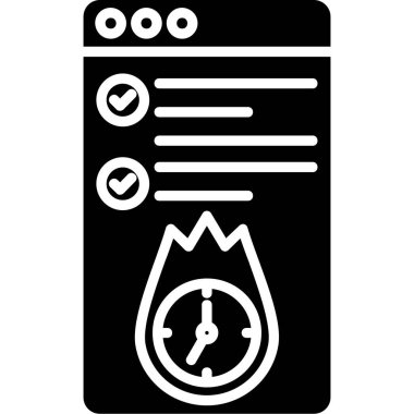 Alarm saati simgesi, vektör illüstrasyonu