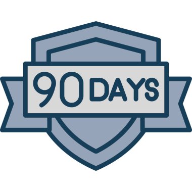 Rozet tasarımında 99. gün simgesi, basit biçim