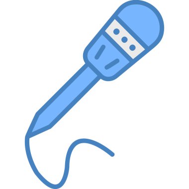 mikrofon simgesi. Web için basit mikrofon vektör simgeleri çizimi