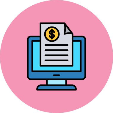 çevrimiçi ödeme simgesi. düz renk vektör çizimi.