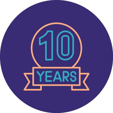 10. yıldönümü dairesel simgesi