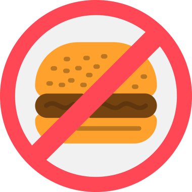 Yemek yok. Web simgesi basit illüstrasyon