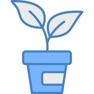 çiçek saksısı simgesi, vektör illüstrasyonu beyaz arkaplanda izole edildi