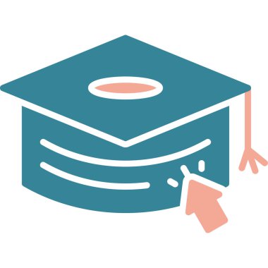 Mezuniyet şapkası ikonu. mezuniyet şapkasının düz tasarımı.