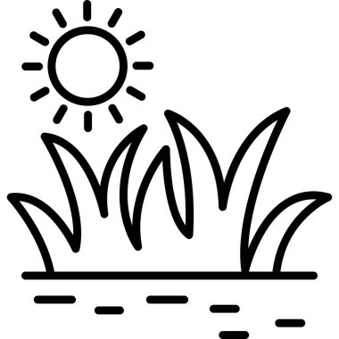 Yaz bitkisi. Web simgesi basit illüstrasyon