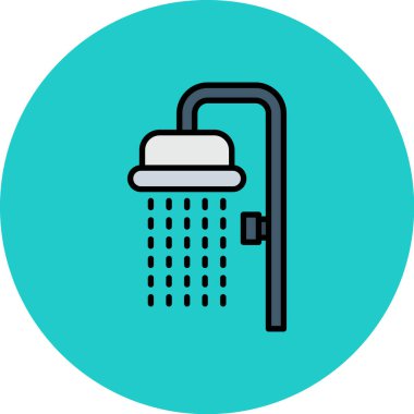 Duş. Web simgesi basit illüstrasyon