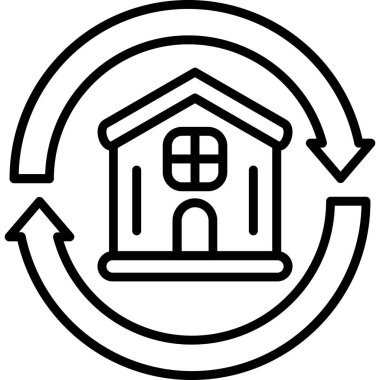 Ev. Web simgesi basit illüstrasyon