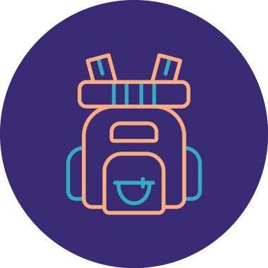 sırt çantası simgesi vektör illüstrasyonu