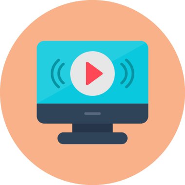 oyuncu vektör dairesi düz simge dekoru