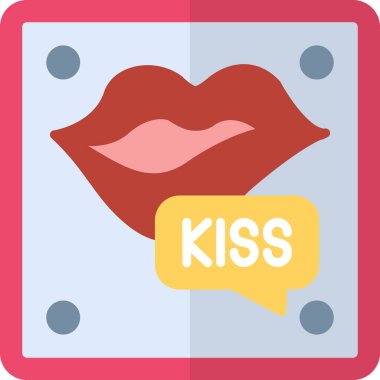 Aşk öpücüğü. Vektör illüstrasyonu