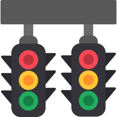 Trafik ışıkları simgesi, basit vektör illüstrasyonu