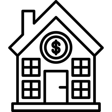 house dollar simgesi taslak biçiminde