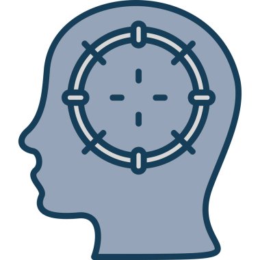 Beyin. Web simgesi vektör illüstrasyonu