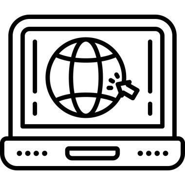 küresel internet simgesi ana hatları vektörü. global internet. genel iş