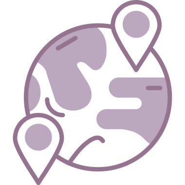 Bir harita simgesinin vektör illüstrasyonu