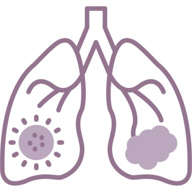 Akciğer ikonu. Web için basit akciğer vektör simgeleri çizimi