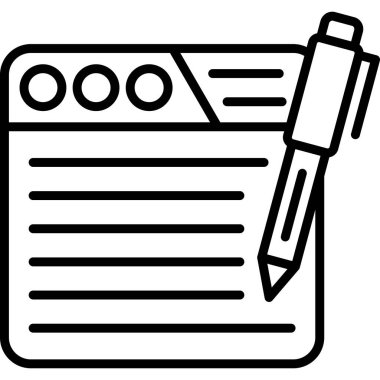 Kalem simgesi yazılıyor. Beyaz arkaplanda izole edilmiş web tasarımı için özet kalem vektörü simgesi