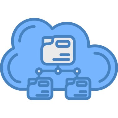 Ana hat biçiminde bulut hesaplama teknolojisi simgesi