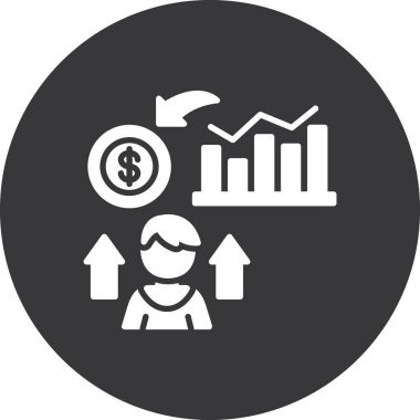 İş ve finans simgesinin vektör illüstrasyonu