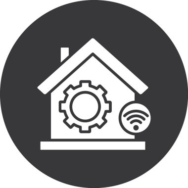 ev kablosuz ağ simgesi, vektör illüstrasyonu