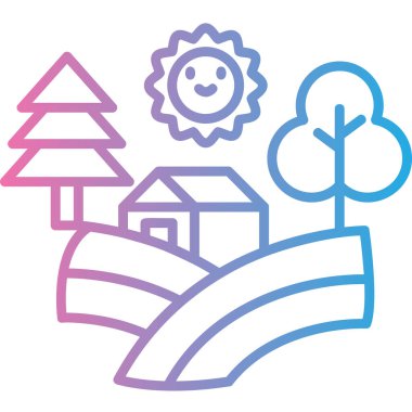 Ağaç bahçesi ikon vektörü. İnce çizgi işareti. izole edilmiş sınır sembolü çizimi