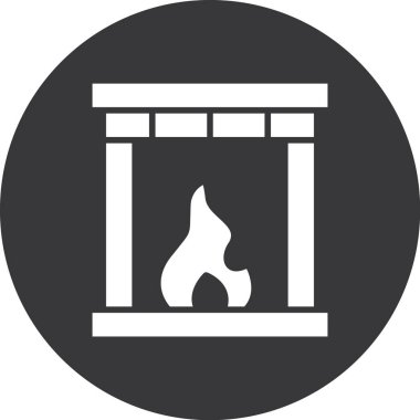 Şömine ikonu. vektör illüstrasyonu.