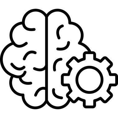 Beyin ve dişli simgesi, dış hat biçimi