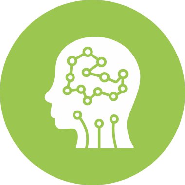 Beyin simgesi olan insan kafası, vektör illüstrasyon tasarımı