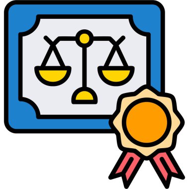 Rozet kartı adalet simgesi - taslak biçimi