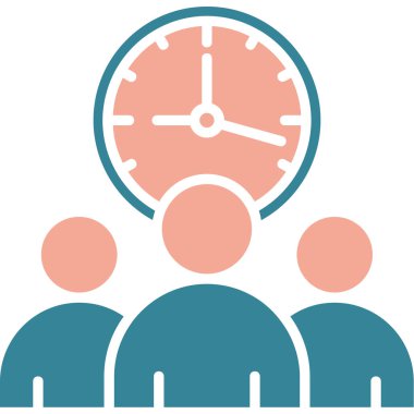 Zaman yönetimi vektör simgesi. Basit tasarım vektörü grafiği.