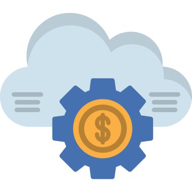 Bulut hesaplama vektör simgesi düzenlenebilir