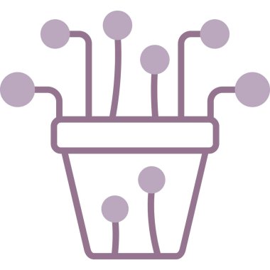 Çiçek saksısı, illüstrasyon, vektör, beyaz arkaplan.