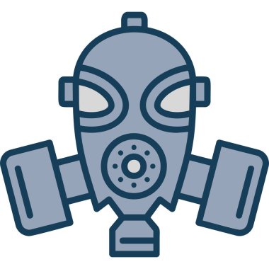 gaz maskesi simgesi, vektör çizim