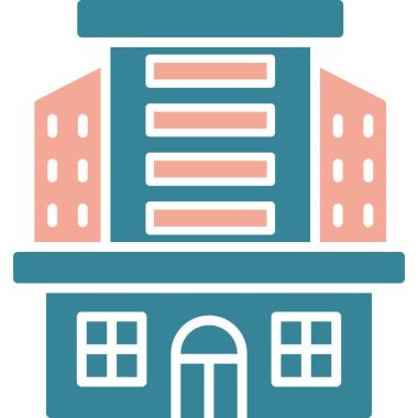 Bina. Web simgesi basit illüstrasyon