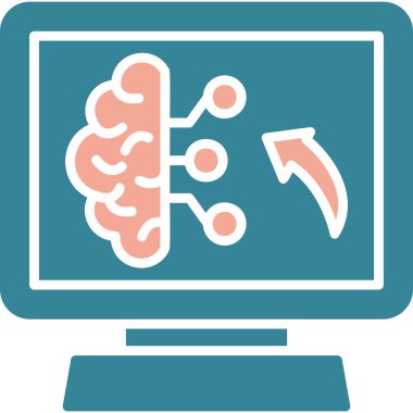 Bilgisayar öğrenme. Web simgesi basit illüstrasyon