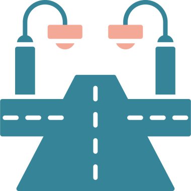 Yol. Web simgesi basit illüstrasyon