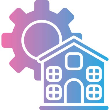 Bir bina simgesinin vektör illüstrasyonu